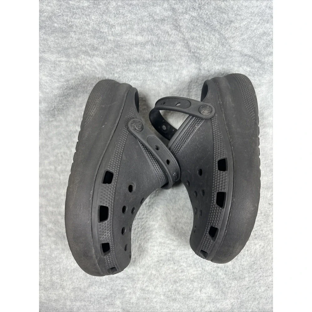 Crocs Mega Crush Clogs Juniors 2 Platform Black Wedge Kids Youth‎ Slip On Iconic